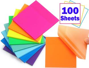 ZIARO Multicolor 50 Sheets Transparent Self Stick Note, 2 Colors