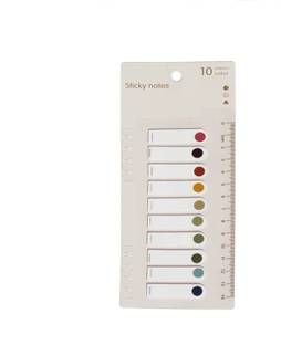 Levin Index Tabs Rule Sticky Note Marker Writable and File Flags Morandi Colored Page 200 Sheets Transparent Morandi Sticky Notes, 10 Colors