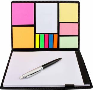 FRKB A5 Size Faux Leather 12 in 1 Large Size Memo Notebook Notepad 400 Sheets Diary Style, 5 Colors