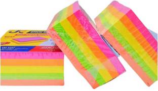 JKK Multicolor Self Adhesive memo pad sticky Notes pad 400 Sheets Regular, 5 Colors
