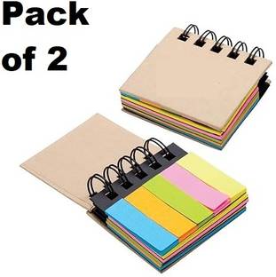 DALUCI Pocket-size Spiral Sticky Note Pad/Memo pad 25 Sheets Regular, 5 Colors