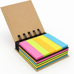 DALUCI Pocket-size Spiral Sticky Note Pad/Memo note Pads 125 Sheets Regular, 5 Colors