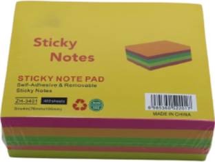 champcool Sticky note pads (4x3 inch) || Paper Self Adhesive Memo Pad Sticky Notes Bookmark Point It Marker Memo Sticker 400 Sheets 80 sheet each colour Regular, 5 Colors (Set Of 5, Multicolor) 80 Sheets regular, 5 Colors