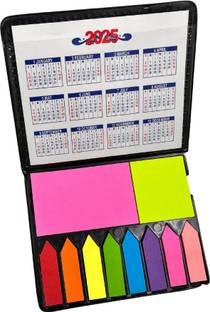R H lifestyle PU Leather case Sticky Note pad with Arrow Flag Page Marker Calendar 200 Sheets REGULAR, 10 Colors