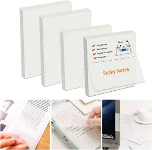 greencom 200 Pcs Transparent Sticky Notes Self-Stick Note Pads, Transparent Self Adhesive 50 Sheets 3x4 Inches, 1 Colors