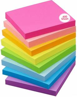 KIDLAND Fluorescent Paper Self Adhesive Sticky 80 sheets per color 400 Sheets Regular, 5 Colors