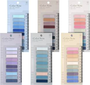 FRKB 6 Pack 1200 Pcs Sticky Tabs, Index Tabs Writable Tabs for Books File Multicolor 1200 Sheets Page markers, 10 Colors