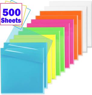 ZIARO Multicolor 50 Sheets Transparent Self Stick Note, 5 Colors