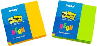 Oddy 3"x3" Sticky Notes (Pack of 2,Total - 160 Pads) 80 Sheets NEON COLOR SELF STICK NOTES, 2 Colors