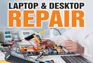 Poster Laptop & Desktop Repair For Shop sl-9875 (Wall Poster, 13x19 Inch, Matte Paper, Multicolor) Fine Art Print