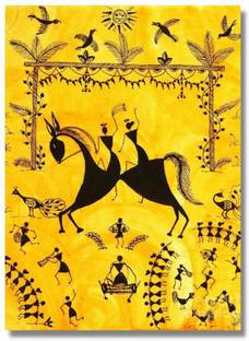 Warli Art Print for Home Decor, Maharashtrain Tribal Art Prints for Home and office Photographic Paper