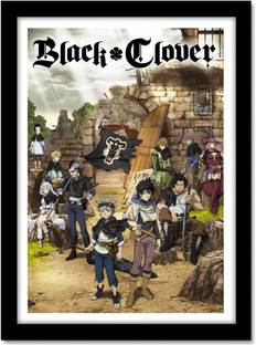 Black Clover Frame Anime Framed Poster For Room & Office (10 Inch X 13 Inch, Framed)… Paper Print
