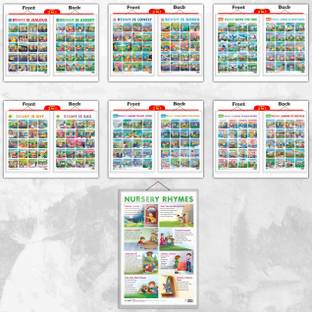 2 IN 1 STORY CHART BENNY IS ANGRY AND BENNY IS JEALOUS, 2 IN 1 STORY CHART BENNY IS BORED AND BENNY IS LONELY, 2 IN 1 STORY CHART BENNY IS SAD AND BENNY IS SHY, 2 IN 1 STORY CHART BENNY LEARNS TO LOVE PLANTS AND BENNY SAVES THE TREE, 2 IN 1 STORY CHART BENNY LEARNS ABOUT POLLUTION AND BENNY LEARNS NOT TO LITTER, 2 IN 1 STORY CHART BENNY LEARNS TO RECYCLE AND BENNY TEACHES TO SAVE WATER and NURSERY RHYMES Chart | Combo of 7 Charts | Benny's Emotional and Environmental Stories Paper Print