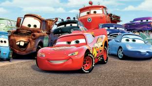 Poster Cars Car Mater Lightning Mcqueen Sally Carrera Flo Sheriff Movie sl-9525 (Large Poster, 36x24 Inch, Banner Media Print, Multicolor) Fine Art Print