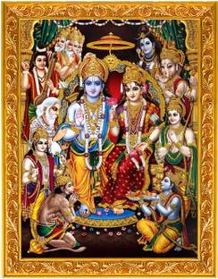 God Ram darbar laminated digital re-print in an Hardboard Paper Print