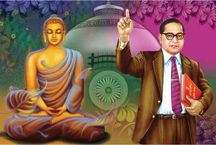 Buddha Ambedkar Poster Big Size Fine Art Print