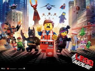 Movie The Lego Movie Lego Emmet Brickowski Benny Space Wyldstyle Princess Unikitty Batman Metalbeard Text Logo Print Poster on LARGE PRINT 36X24 INCHES Photographic Paper