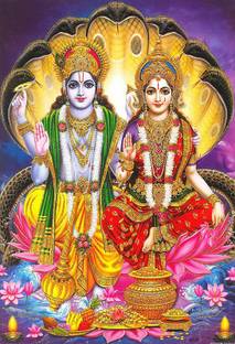 Poster Laxmi Narayan Ji Photo sl-13175 (Wall Poster, 13x19 Inches, Matte Paper, Multicolor) Fine Art Print