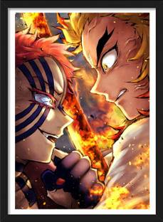 Rengoku x Akaza | Demon Slayer Framed Poster | Anime Framed Posters Paper Print