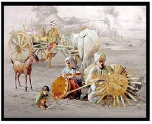 VILLAGE SCENE- VASTU REMEDY, VILLAGE PAINTING/ MAHA VASTU REMEDY WITHOUT FRAME VILLAGE PAINTING Photographic Paper