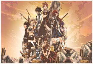 Dragneel Natsu Fairy Tail Anime Fullbuster Gray Gajeel Redfox Wall Poster A4 Size Photographic Paper