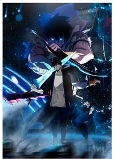 Sung Jin Woo Poster | Pack of Two | Dual Daggers | Solo Leveling Anime Poster | Wall Decor Poster | 350GSM Premium Matte Paper (A4_(29.7 x 21cm), Sung Jin-woo) Fine Art Print