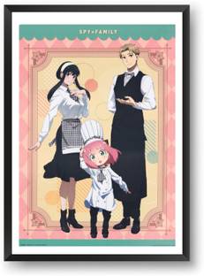 ANIME POSTER FRAME - ANYA (SPY X FAMILY) - Black Framed Wall Poster For Home And Office With Frame, (12.6*9.6) Photographic Paper
