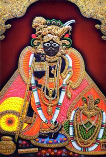 Banke Bihari Vrindavan Lord Krishna Wall Poster Laminated for Home Decor, Office, Hall, Living Room, Bed Room Paper Print