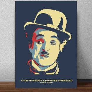 Charlie Chaplin Pop Art Poster for Room & Office Multicolor Paper Print