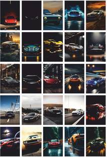 25pcs Attractive Cars on Collage Kit Posters with Double Sided Tape-124 Paper Print