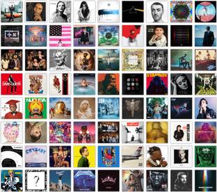 Pack of 72 Music Album Aesthetic Wall Collage kit Posters | Posters for Wall Decoration | Wall Art For Bedroom, Office, Living room, Dorm room Photographic Paper