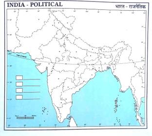 Map of India A4 Size INDIA POLITICAL (100 PCS) For School/College Assignments/Projects/Practical Paper Print Paper Print