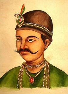 India Vintage Painting Indian freedom fighter Tatya Tope hand painted ON LARGE PRINT 36X24 INCHES Photographic Paper