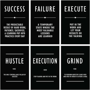 Inspirational Wall Poster| Execute Failure Success Grind Hustle Execution Motivational Poster| Success Entrepreneur Poster Positive Quotes Poster for Home Office Workplace Paper Print