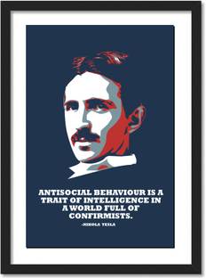 Tesla Minimal Art Framed Poster For Room Office Paper Print