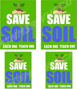 SAVE SOIL POSTER & STICKER IN HINDI Paper Print