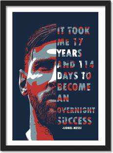 Messi Framed Poster for Room & Office Paper Print