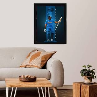 The Hitman Rohit Sharma Matte Glittered Photo Frame Fine Art Print