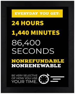 Value of Time Abstract Motivational Poster 12x8 Inches Paper Print