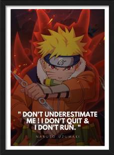Naruto Uzumaki | Nine Tails Cloak | Naruto Framed Poster with Matt Finish Black Frame Paper Print