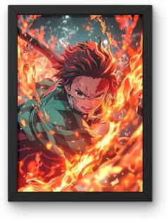 Tanjiro from Demon Slayer - Framed Anime Poster, 8x12 Inches, Epic Wall Art for Anime Fans, Home, and Office Decor Paper Print