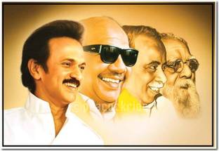 Stalin Kalaignar Periyar Anna I DMK I Wall Poster A4 Fine Art Print