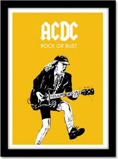 AC DC Rock & Bust Band Large Frame Poster With Acrylic Glass for Room & Office Multicolor Paper Print