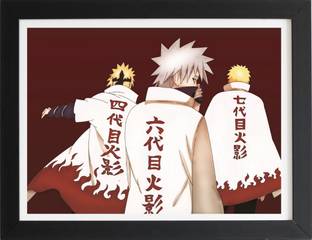 Kakashi x Minato x Naruto | Naruto Shippuden Framed posters | Anime Frames | Landscape Paper Print
