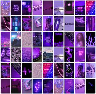 Pack of 54 Purple Aesthetic Posters Collage Kit For Wall Fine Art Print