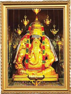 Pillaiyarpatti Karpaga Vinayagar I Vinayagar I Wall Frame Gold A4 Fine Art Print