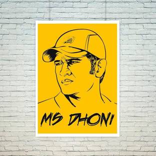 MS Dhoni-CSK Rolled Poster For Office Decor & Room.Wall Poster & Painting collection grace any place.(12 x 18 inch) Paper Print