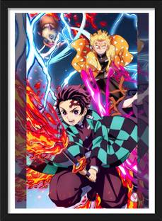 Tanjiro x Zenitsu x Inosuke | Demon Slayer Framed Poster | Anime Frames & Posters Paper Print
