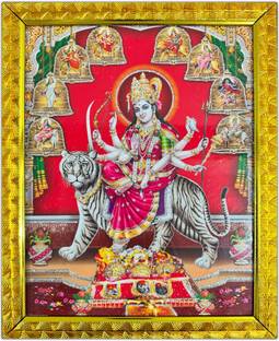 mata rani photo frame |durga maa photo|maa durga photo frame| (31*24 cm|box) Paper Print