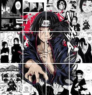 Set of 12 itachi manga kit wall decor 300 GSM hard poster naruto posters Paper Print